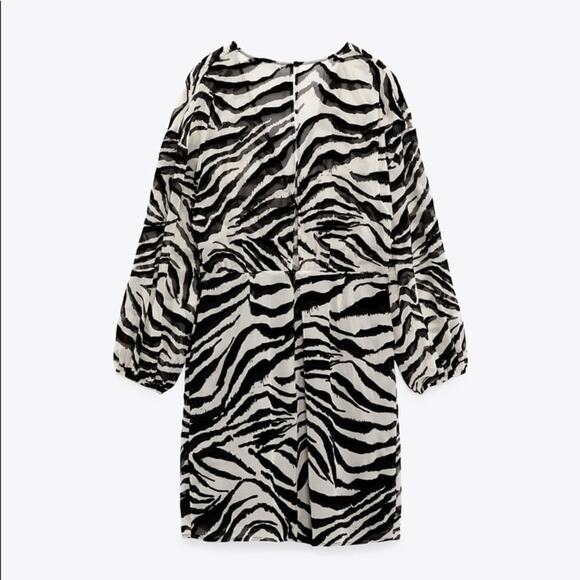 ZARA BLOGGER FAVORITE ANIMAL PRINT MINI DRESS TIGER - Picture 9 of 10